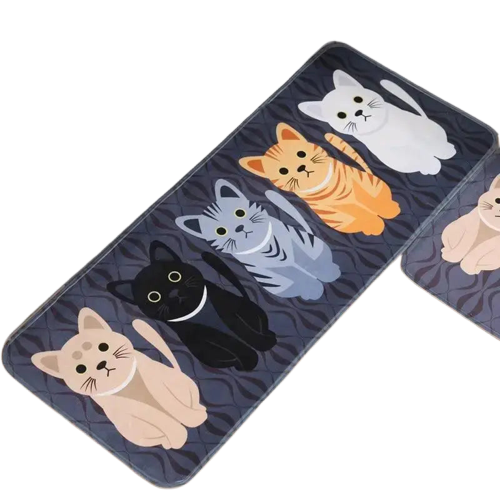 Tapis De Sol Chat Mignons Pour Un Intérieur Plein De Bonne Humeur - Gris-bleu / 40cmx60cm Transparent Background