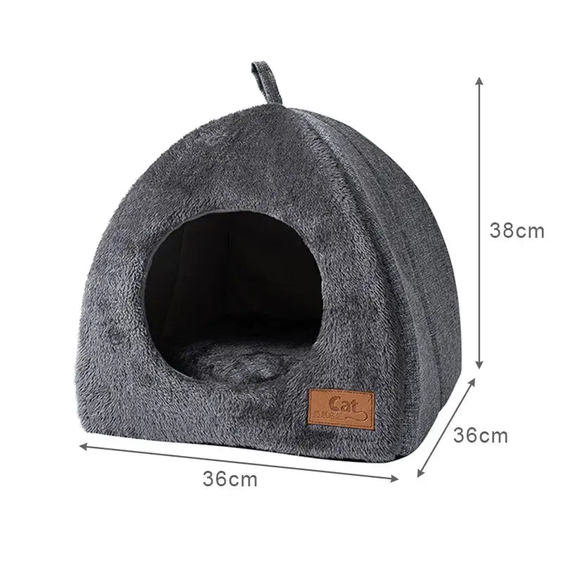 Hutte de chat douillette : Polaire épaisse, sensation de peluche douce ; facile à nettoyer pour un confort ultime