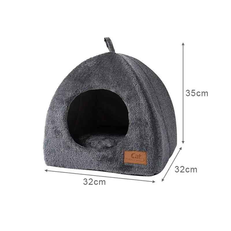 Cabane à chat douillette : Maison de chat en polaire grise, facile à nettoyer, parfaite pour votre ami félin