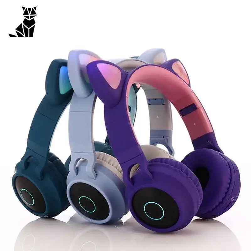 Casque Audio Oreilles De Chat Avec Sortie Usb Lumineuse