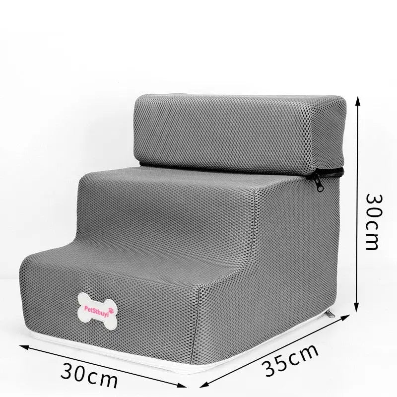 Mesures du coussin de siège pour les escaliers pour petits chiens à trois marches (trois marches petits)