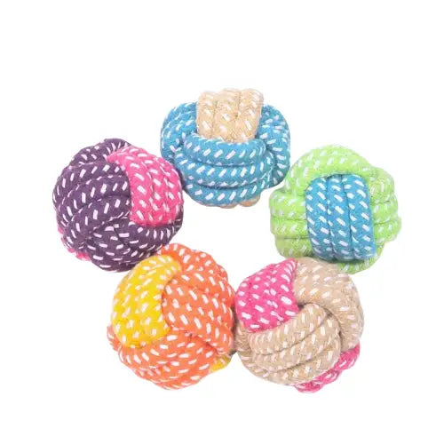 Jouet interactif à mâcher en lin pour chien - Boules en tissu colorées pour Chien & Jouet Interactif Transparent Background