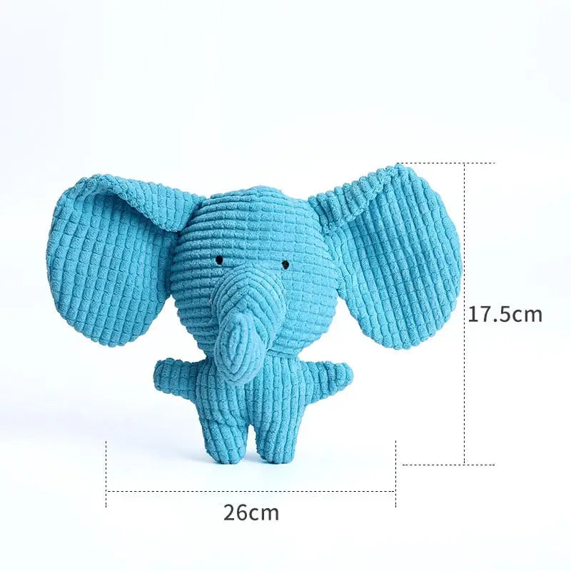 Jouet en peluche éléphant sur fond bleu - Jouet amusant en forme d’âne, avec grincement intégré
