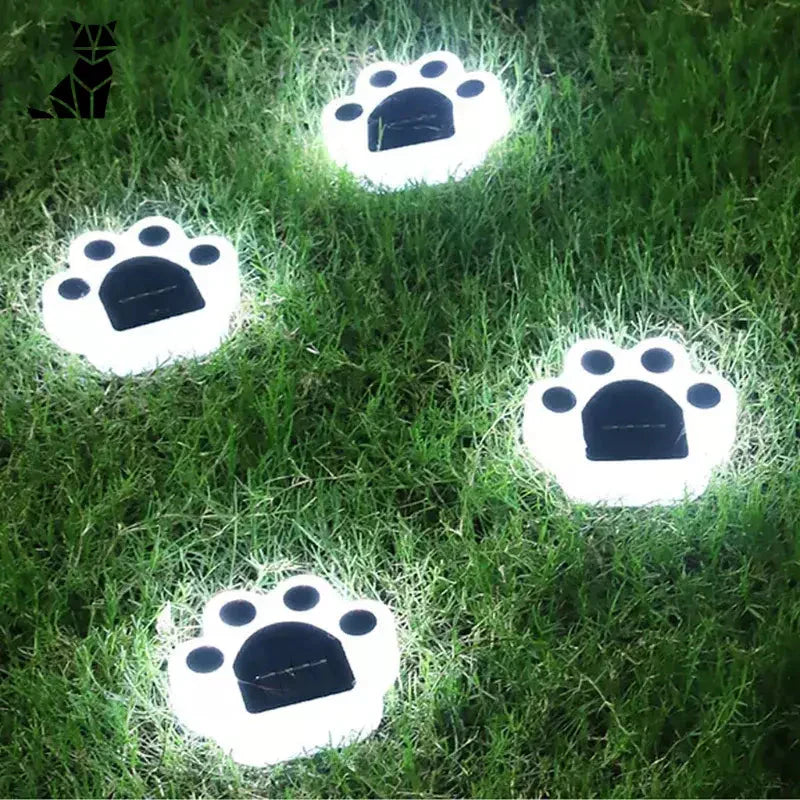 4 pcs LED lampes pattes de chien dans la collection ’Solar Garden Lights : Cat Paws’ - lampes solaires