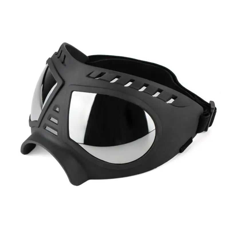 Lunettes de protection noires avec lentilles argentées pour chiens : Protection oculaire confortable, élégante et réglable