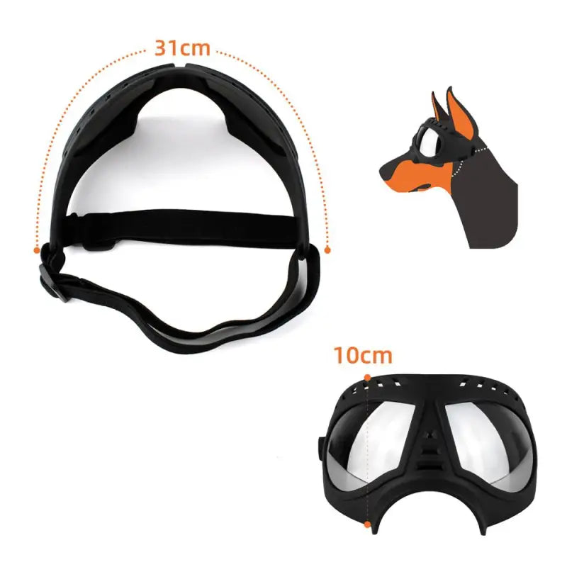 Lunettes de soleil pour chiens noires et orange pour un confort optimal, un ajustement et un look élégant