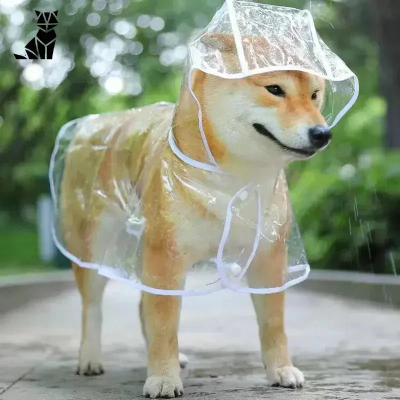 Chien dans un imperméable transparent pour une protection efficace contre les intempéries et un design élégant