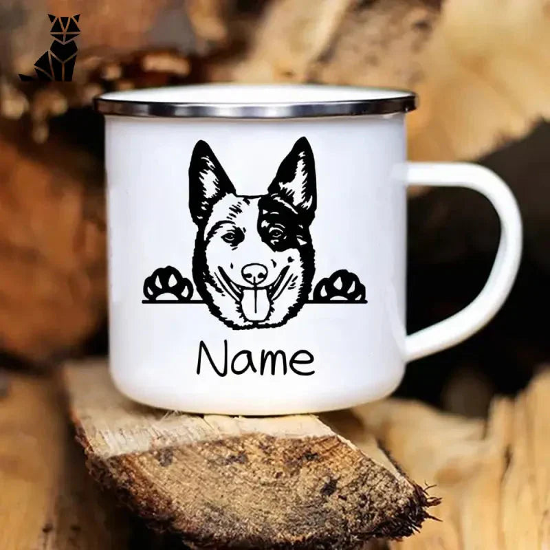 Mug Chien Personnalisé - Mug blanc avec une mignonne tête de chien, parfait pour les amoureux des animaux