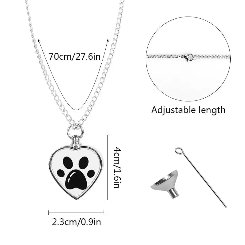 Collier en acier inoxydable avec pendentif en forme de cœur en forme de patte de chien, un souvenir tangible pour les amoureux des animaux de compagnie