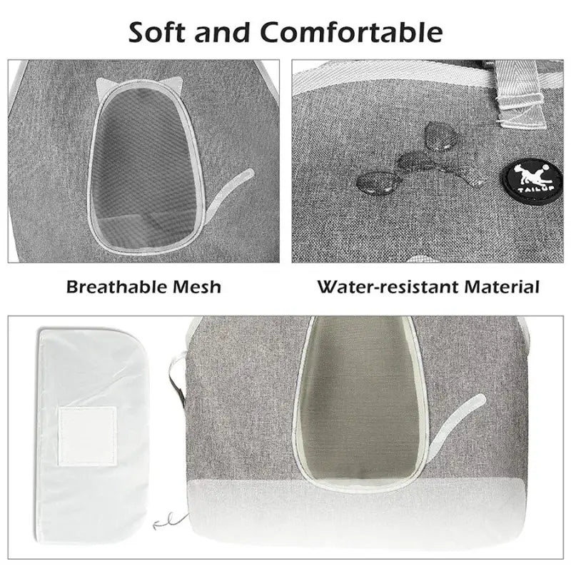 Sac à dos de transport pour chiens et chats - Vue arrière, coussin de siège de 36cm enlevé, Sécurité Optimale