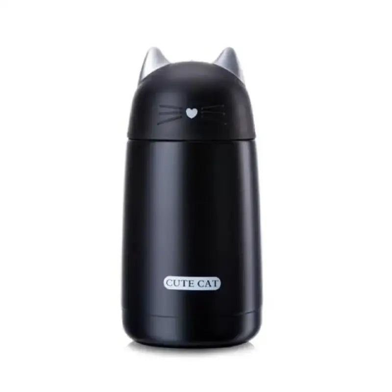 Thermos Chat: Savourez Votre Café Chaud Partout Avec Plaisir! - Noir