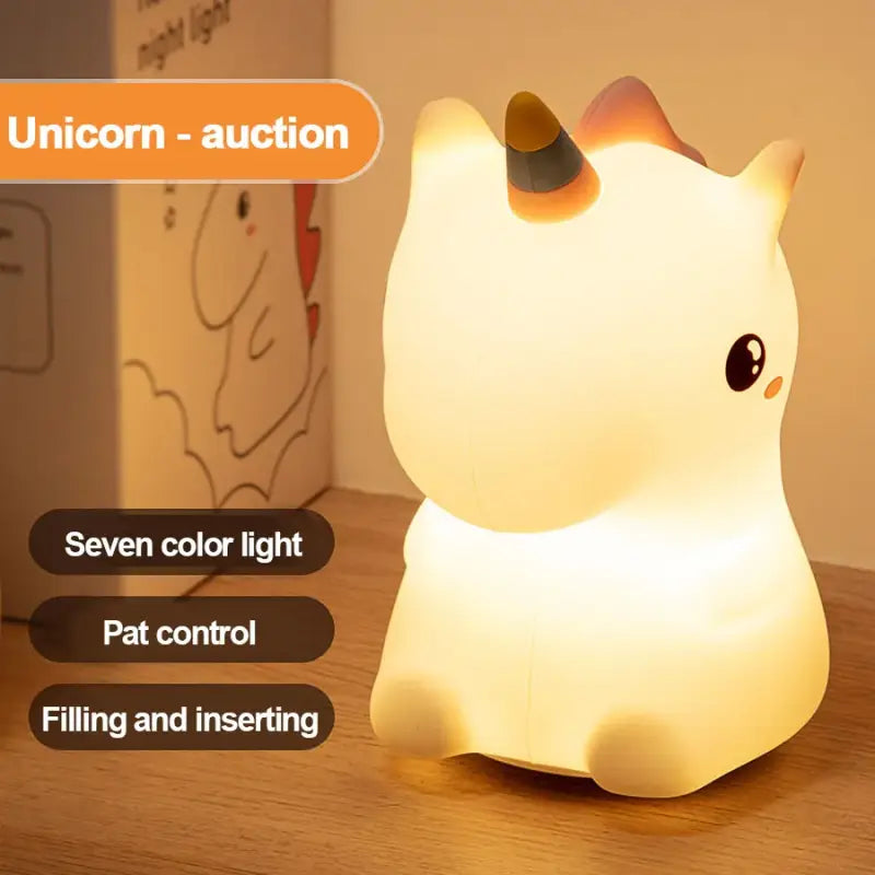Mignonne Veilleuse LED Licorne - Lampe de table à lueur douce